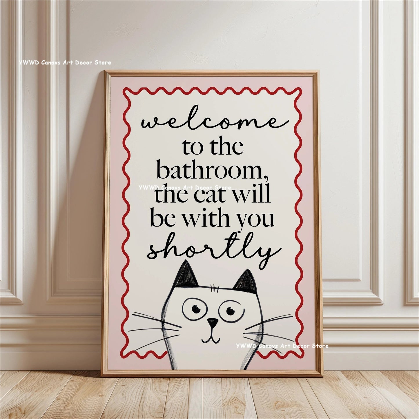 Wash Your Paws Black Cat Animal Canvas Print Funny Bathroom Quote Wall Art Poster for Modern Living Room Toilet Home Decor Gifts The Home Essentials