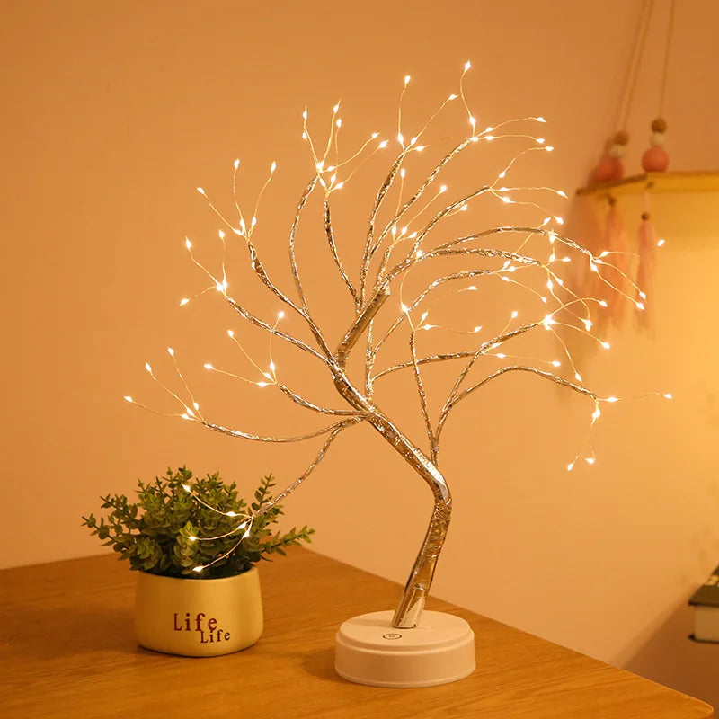 LED Rose Leaf Table Lamp USB Christmas Tree Fairy Light Night Lights Home DIY Party Wedding Bedroom Decoration Mother's Day Gift The Home Essentials