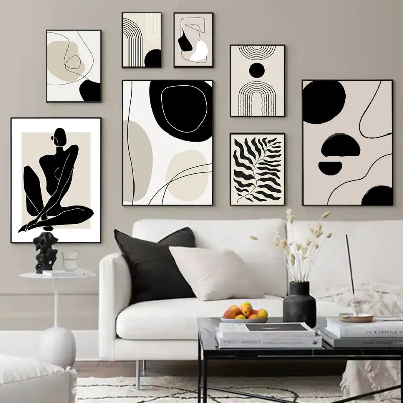 Geometric Leaf Rainbow Abstract Boho Canvas Prints Bohemia Line Poster Nordic Room Wall Aesthetics Art Painting For Home Decor The Home Essentials