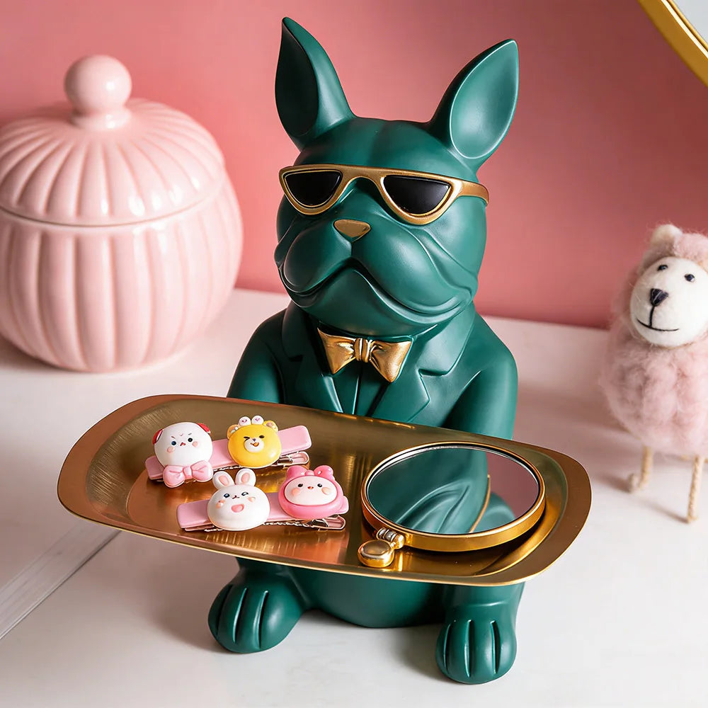 Multi Functional Bulldog Tray Animal Statue Creative Ornament Living Room Bedroom Miscellaneous Storage Home Decoration Gift The Home Essentials