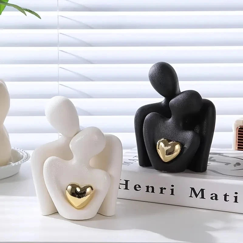 1Pc Romantic Love Embrace Statue Ornament Couple Set Bedroom Interior Decoration Valentine's Day Gift The Home Essentials