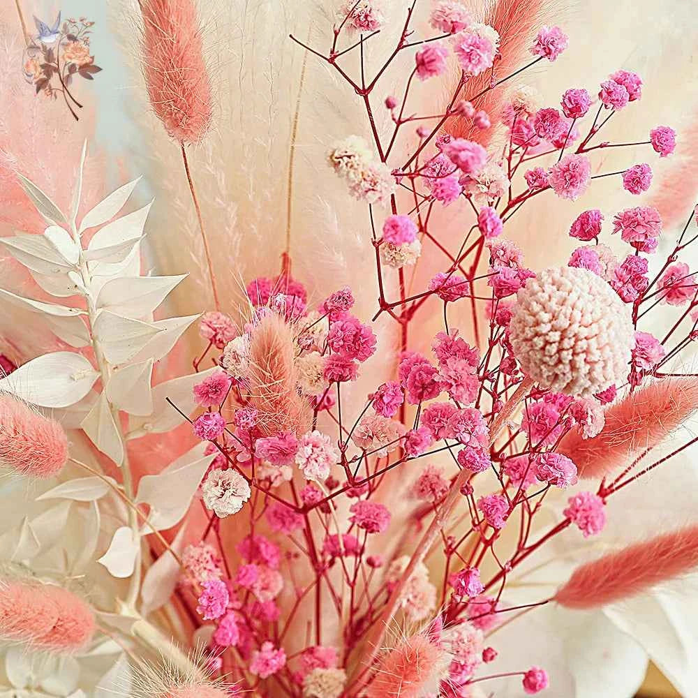 Pink White Dried Flowers Mariage Bouquet Centerpieces for Weddings Natural Pampas Grass Real Gypsophile Nordic Boho Home Decor