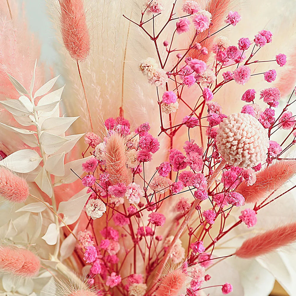 Pink White Dried Flowers Mariage Bouquet Centerpieces for Weddings Natural Pampas Grass Real Gypsophile Nordic Boho Home Decor The Home Essentials