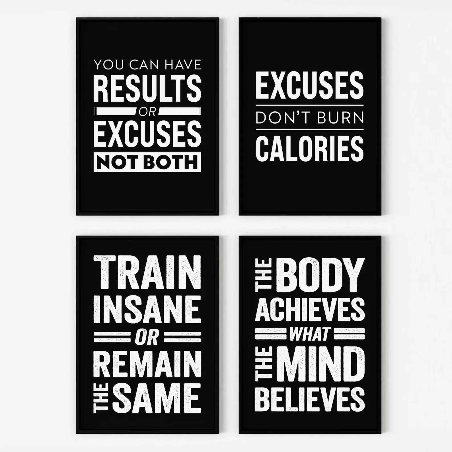 Gym Wall Art Poster Gym Inspirational Poster Home Gym Wall Decoration Gym Slogan Canvas Printing Decorative Painting Frameless