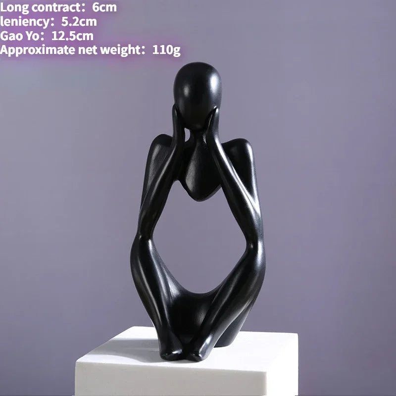Sand Color The Thinker Abstract Statues Sculptures Yoga Figurine Nordic Living Room Home Decor Decoration Maison Desk Ornaments The Home Essentials