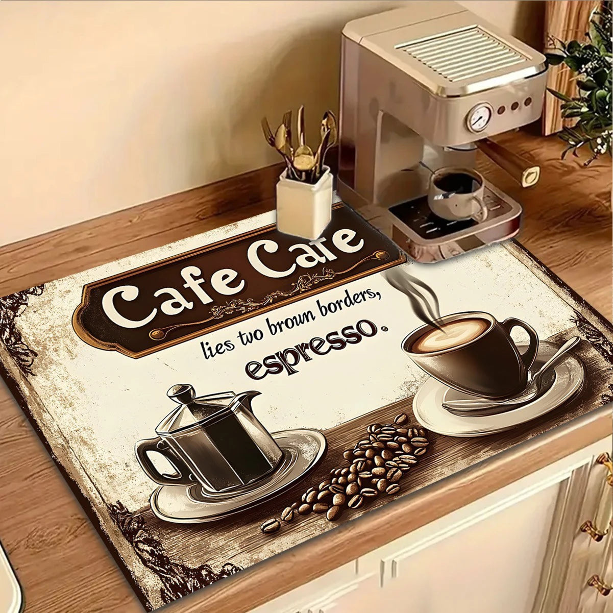 Coffee Machine Mat Waterproof Drain Pad Non-slip Dish Drying Mats for Kitchen Quick Dry Tableware Faucet Placemat Dinnerware The Home Essentials