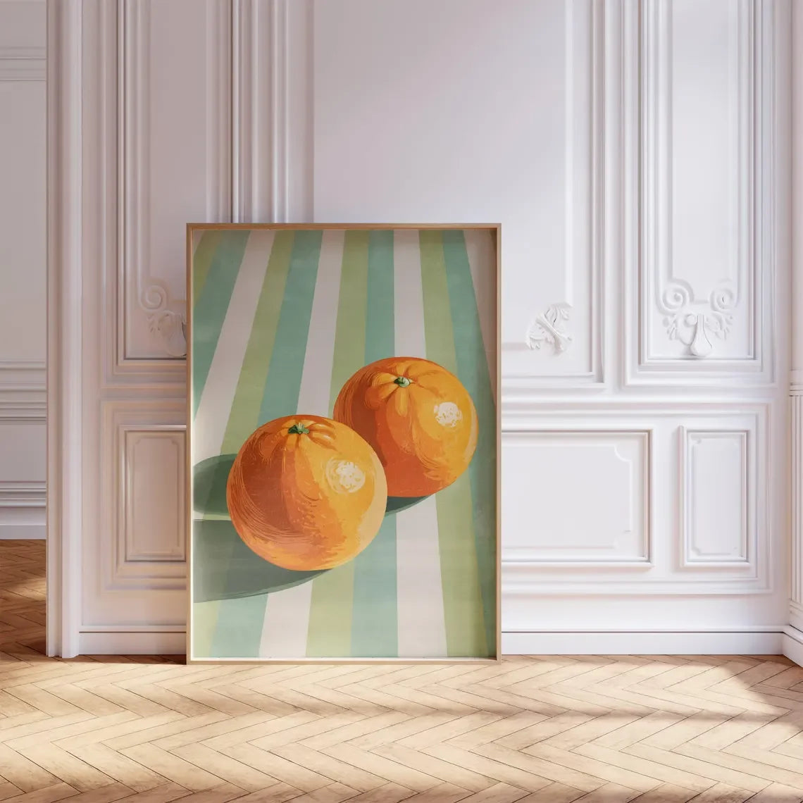 Orange Wall Decor, Orange Fruit Poster, Farmhouse Kitchen Art Painting, Kitchen Prints, Trendy Food Art, Retro Kitchen Art, Frui The Home Essentials