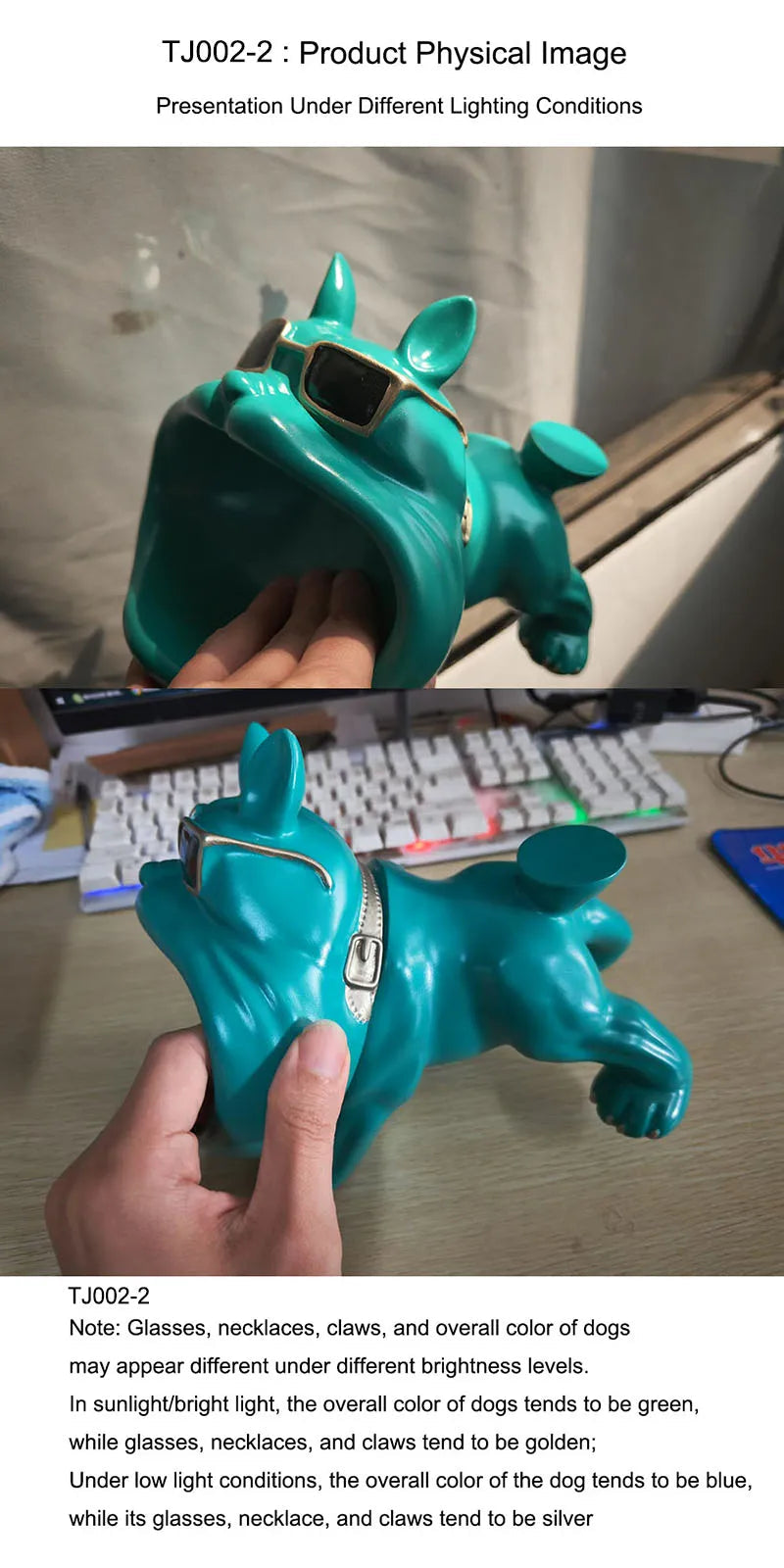 Resin Dog Statue Bulldog Statue Storage Tray Animal Decoration Resin Craft Art Sculpture Statue Dog Sculpture Home Decoration The Home Essentials