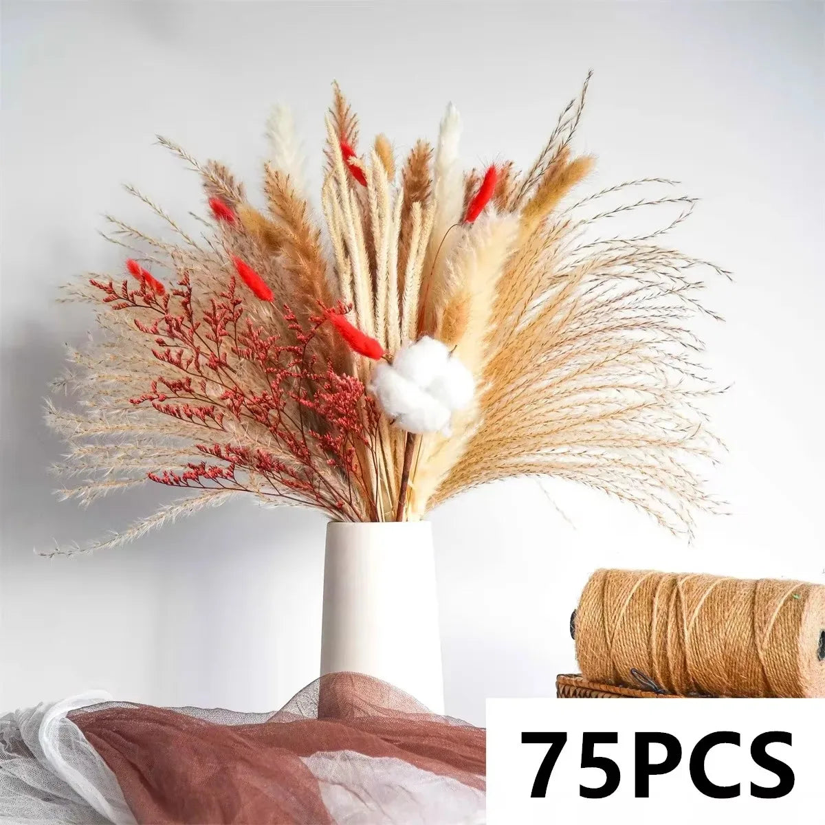 Pink White Dried Flowers Mariage Bouquet Centerpieces for Weddings Natural Pampas Grass Real Gypsophile Nordic Boho Home Decor The Home Essentials