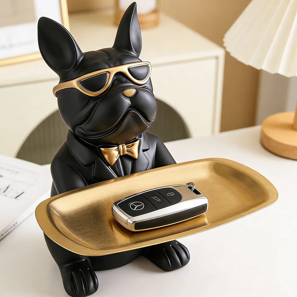 Multi Functional Bulldog Tray Animal Statue Creative Ornament Living Room Bedroom Miscellaneous Storage Home Decoration Gift The Home Essentials