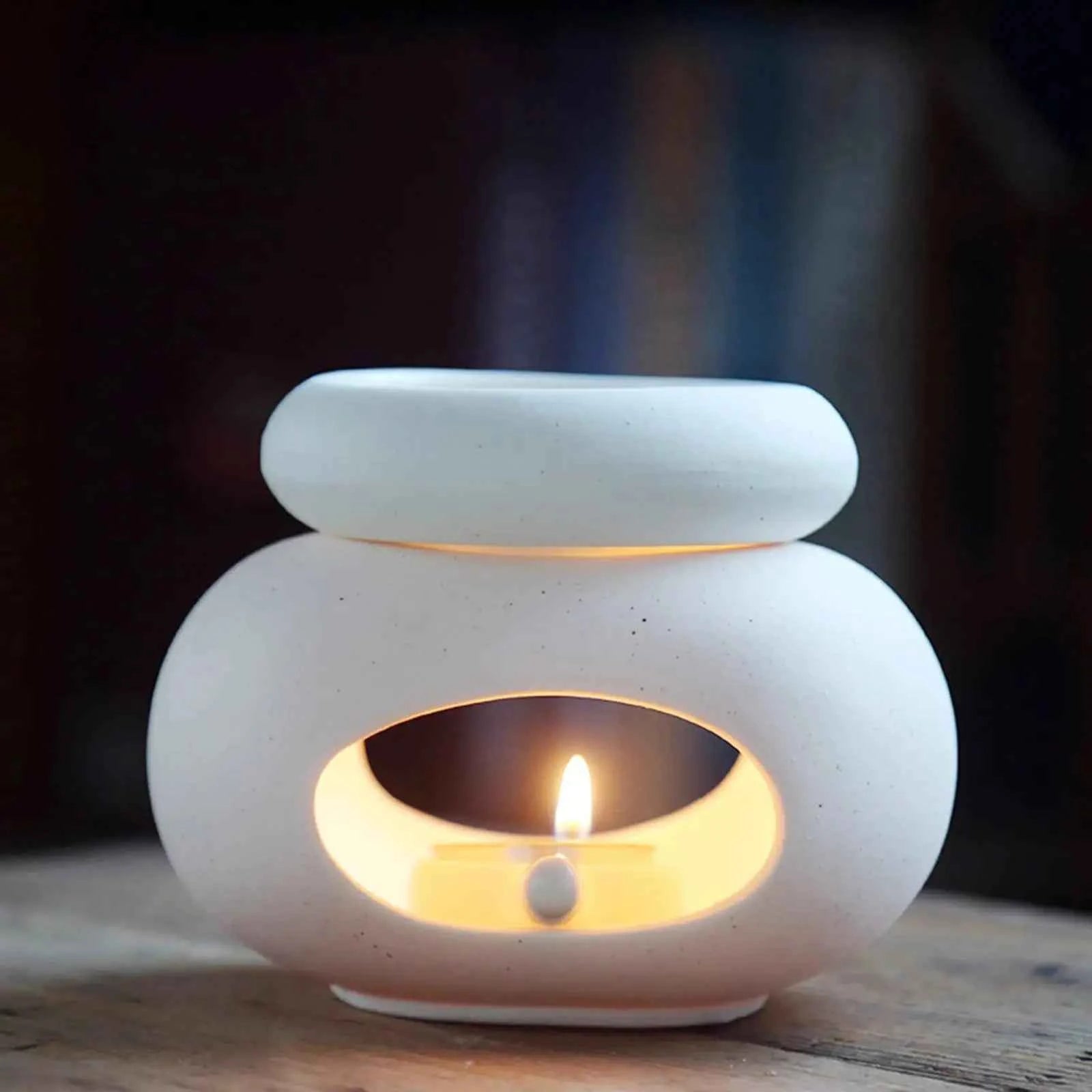 Home Decorative Aroma Burner Detachable Ceramic Oil Diffuser Candle Holder for Spa Yoga Bedroom