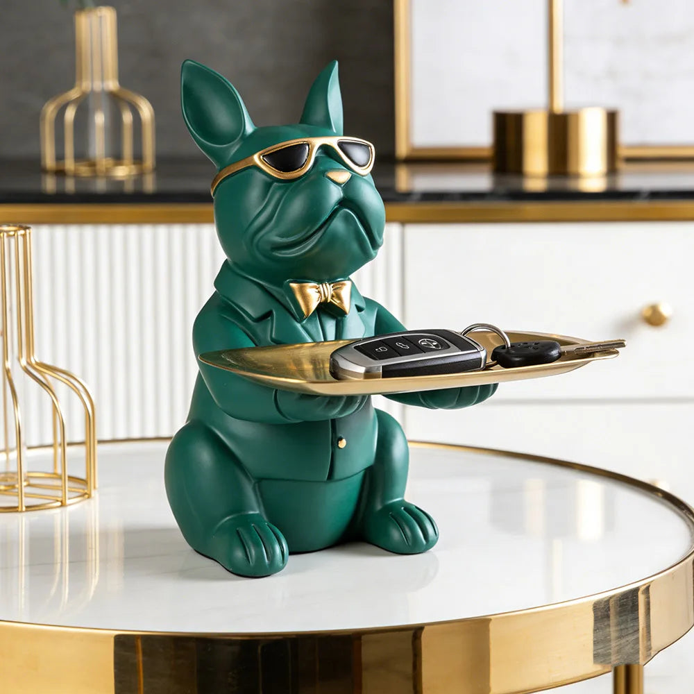 Multi Functional Bulldog Tray Animal Statue Creative Ornament Living Room Bedroom Miscellaneous Storage Home Decoration Gift The Home Essentials