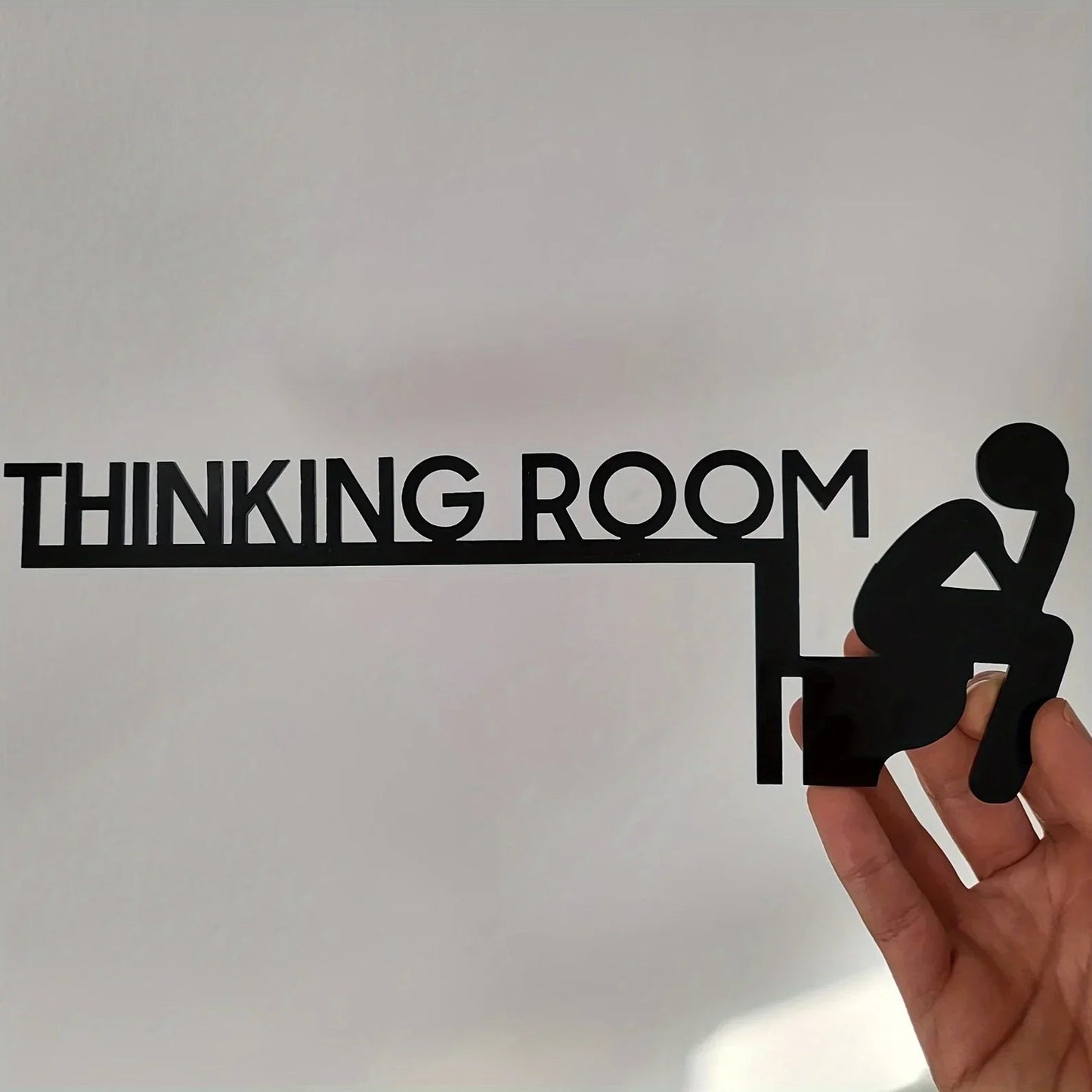 1pc Modern Metal Toilet Door Sign - Stylish Thinking Room Wall Sculpture - Home Decor Artwork - Decorative Door Frame Pendant The Home Essentials