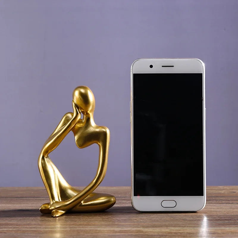 Sand Color The Thinker Abstract Statues Sculptures Yoga Figurine Nordic Living Room Home Decor Decoration Maison Desk Ornaments The Home Essentials