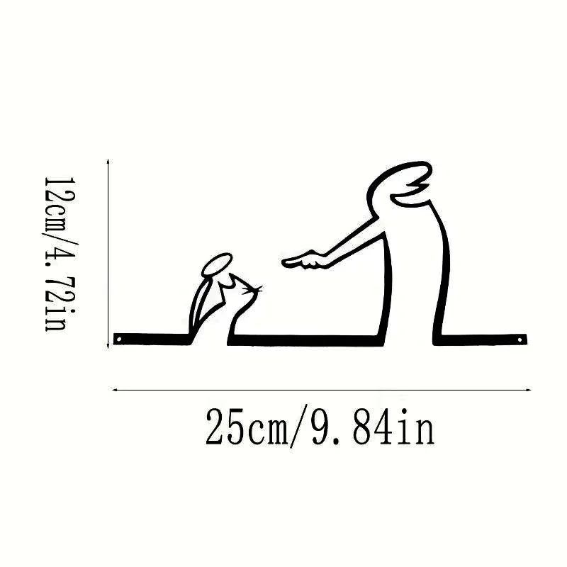 2D Flat Metal Wall Art, Modern Bathroom Decor Sign with Mounting Holes, Easy Install Black Novelty Gift The Home Essentials