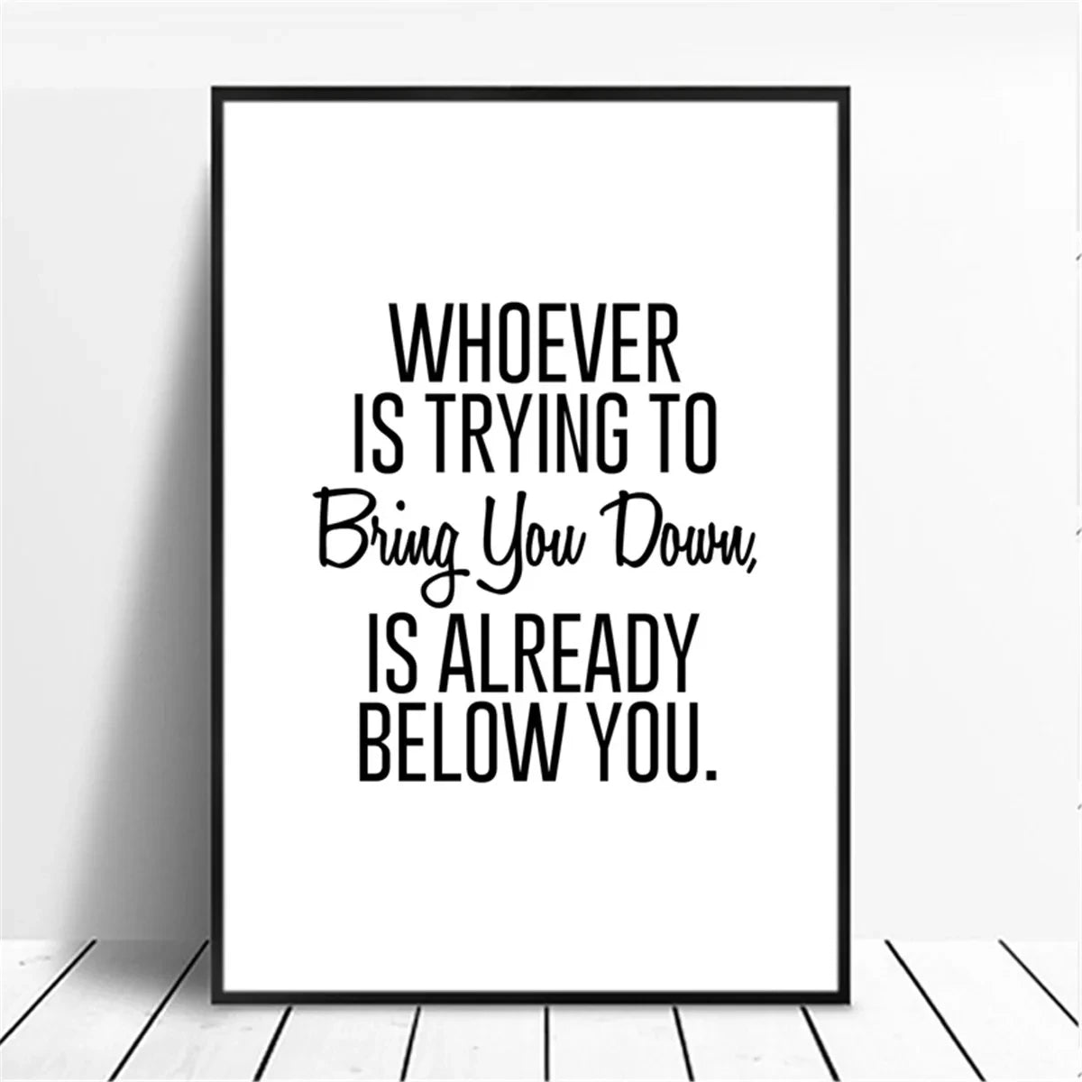 Canvas Painting Positive Energy Phrases Motivational Words Quote Poster Black and White Minimalist Wall Art Pictures Home Decor The Home Essentials