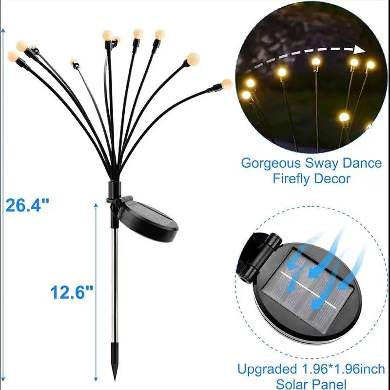 Garden Lights-New Upgraded Solar Powered Firefly Lights Outdoor Waterproof Vibran Garden Lights for Decorationi The Home Essentials