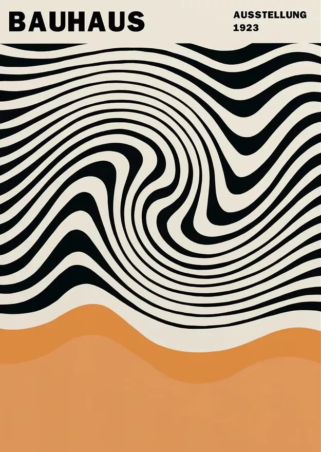 Abstract Orange Bauhaus Geometric Poster Pop Art Sunrise & Bicycle Wall Art Prints for Modern Living Room Dormitory Home Decor The Home Essentials