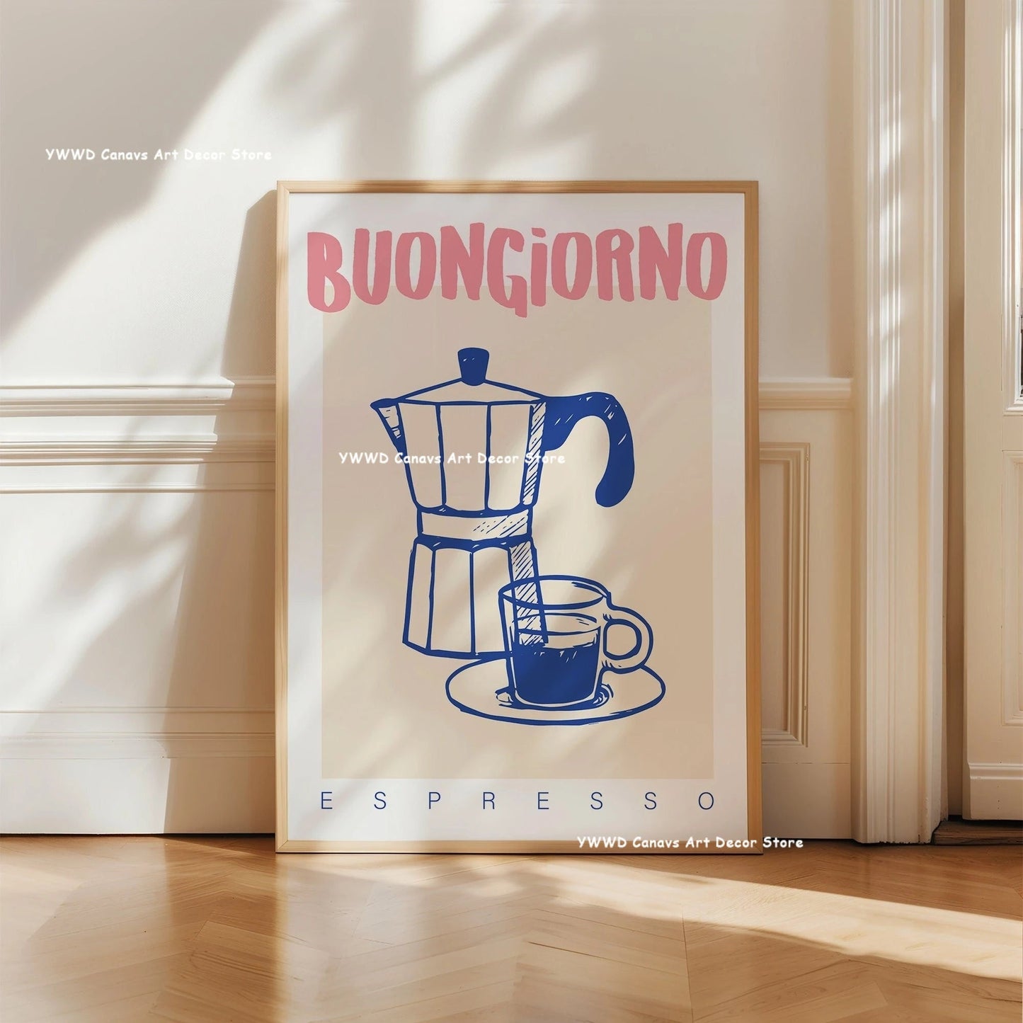 Bon Appetit Typesetting Kitchen Canvas Printing Moka Pot Espresso Art Poster for Modern Living Room Dining Room Home Decor Gift The Home Essentials