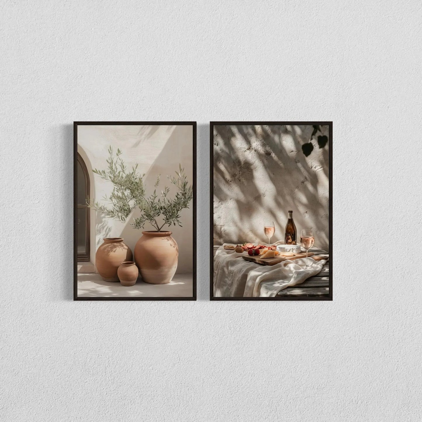 2pcs/set Neutral Olive Tree Shadow Vase Canvas Print Poster Retro Botanical Landscape Art Print Home Decor Art Poster Gifts The Home Essentials