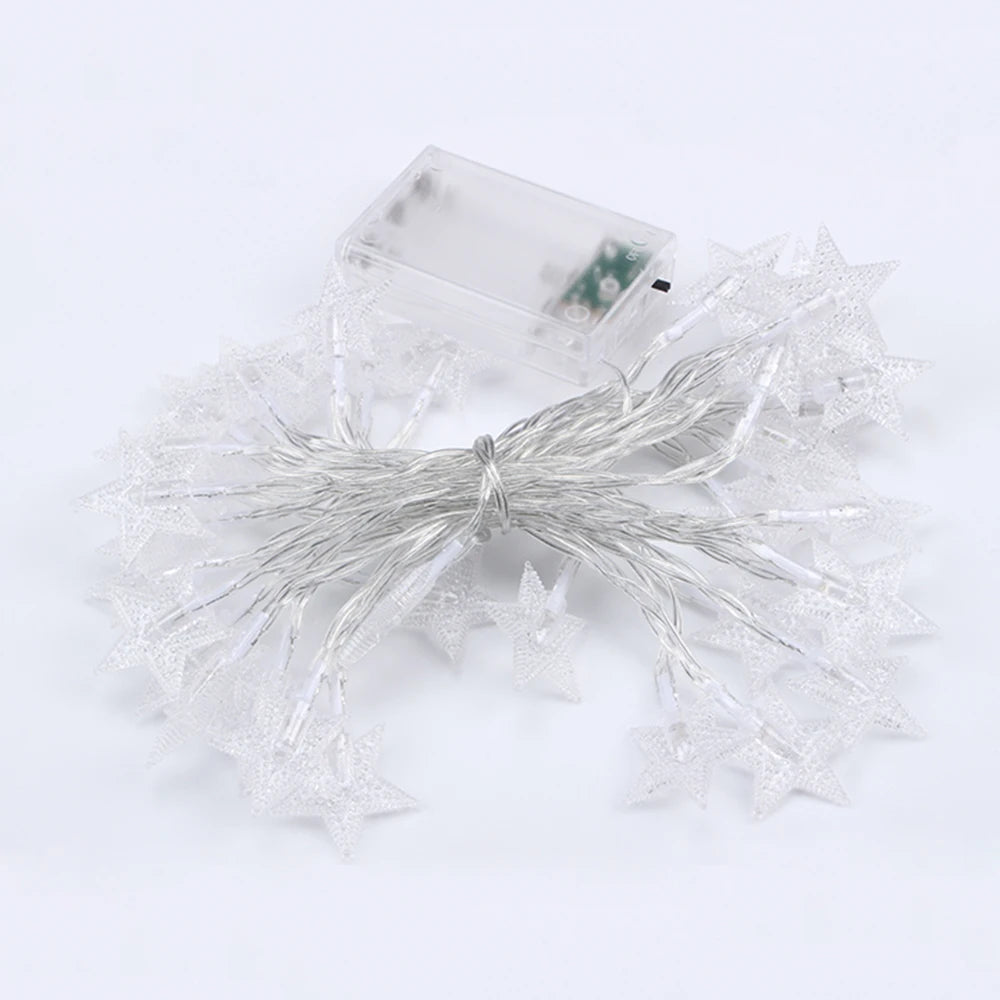 LED Star Fairy Lights Outdoor Chain Lights Garland Bulb String Lights Party Home Wedding Terrace Garden Christmas Decoration The Home Essentials