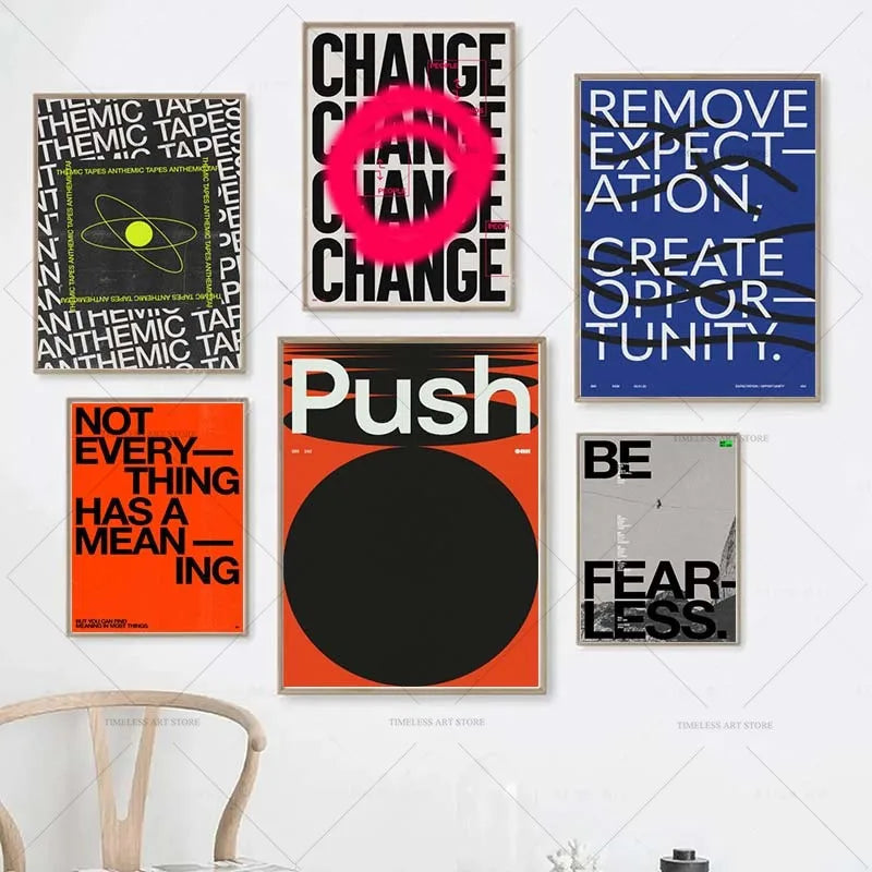 Modern Quotes Posters Retro Inspirational Words Canvas Print Calligraphy Wall Art Canvas Painting for Living Room Home Decor The Home Essentials
