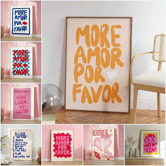 Maximalist More Amor Por Be Kind Rulers Love Quote You Looks So Good Wall Art Canvas Painting Poster For Living Room Home Decor