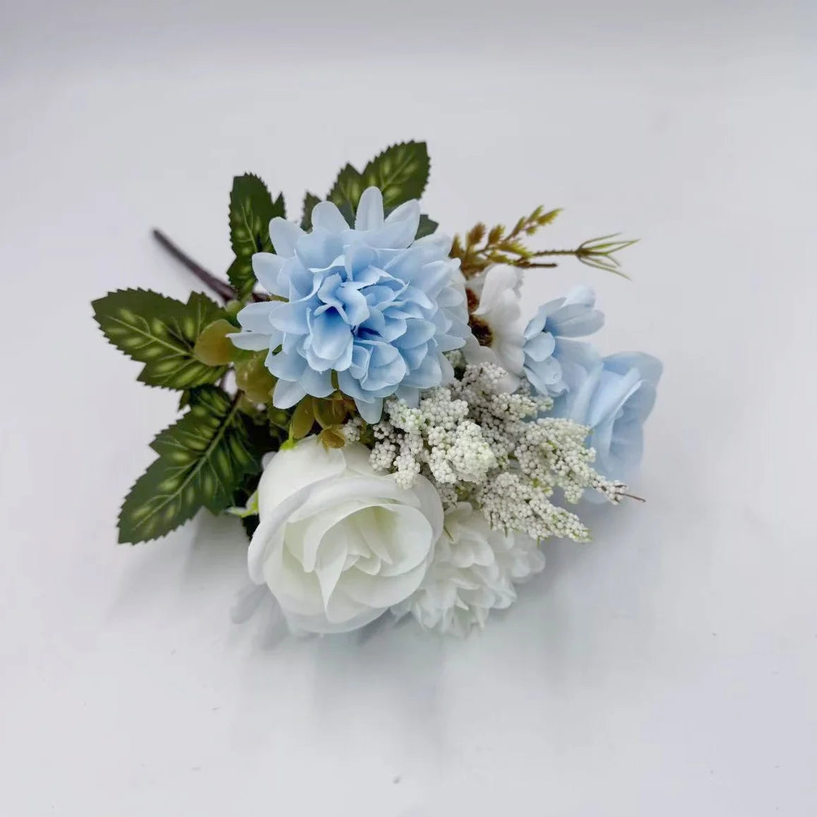 7-Forked Artificial Rose Hydrangea Handheld Flower Fillet Rose Dried Flower Silk Flower Daisy Wedding Decoration Flower Bouquet