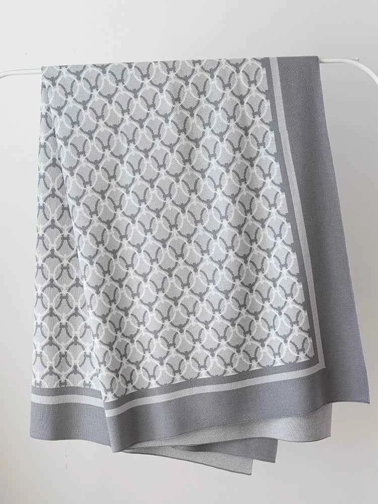BENMO HOUSE Retro  Knitted Sofa Cover Blanket Air Conditioned Nap Blanket Spring Summer Seasonal Universal Geometry P...