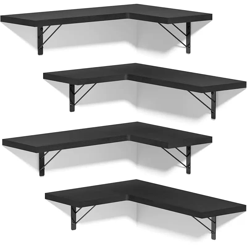 Space Saving Corner Wall Shelves Modern Corner Wall Mounted Shelves Delicate Wood Floating Shelves for Decoration