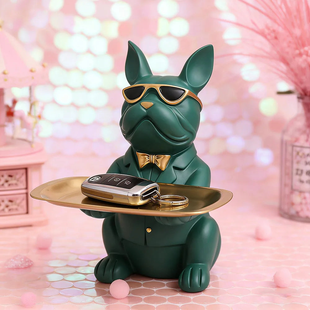 Multi Functional Bulldog Tray Animal Statue Creative Ornament Living Room Bedroom Miscellaneous Storage Home Decoration Gift The Home Essentials