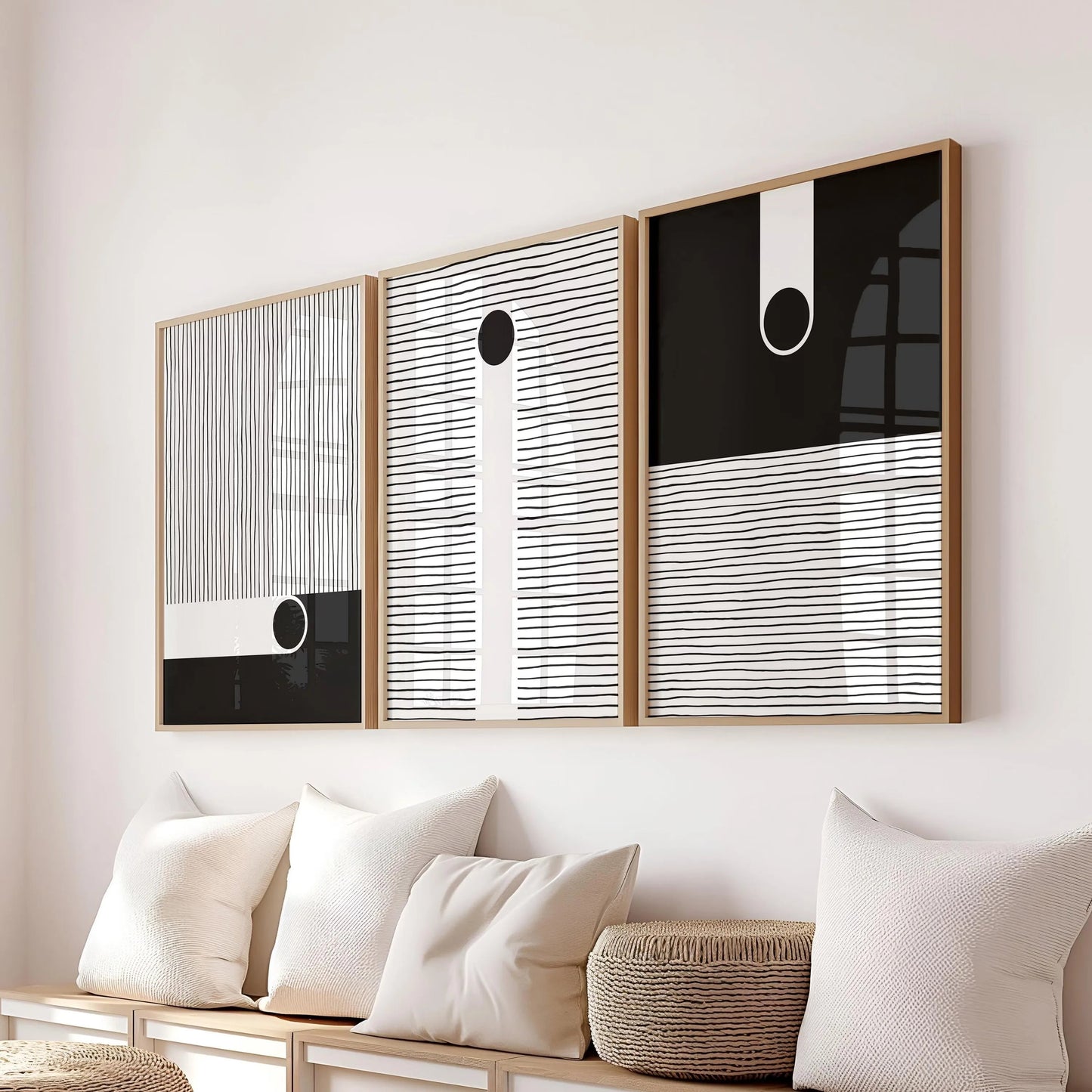 Blue & Yellow Wavy Line Abstract Art Canvas Poster Mid Century Geometric Wall Art Poster for Modern Living Room Home Decor The Home Essentials