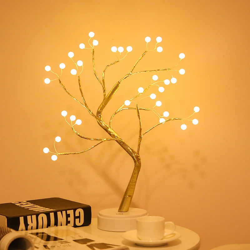 LED Rose Leaf Table Lamp USB Christmas Tree Fairy Light Night Lights Home DIY Party Wedding Bedroom Decoration Mother's Day Gift The Home Essentials