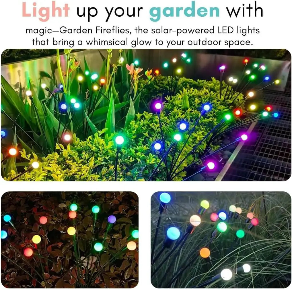 Garden Lights-New Upgraded Solar Powered Firefly Lights Outdoor Waterproof Vibran Garden Lights for Decorationi The Home Essentials