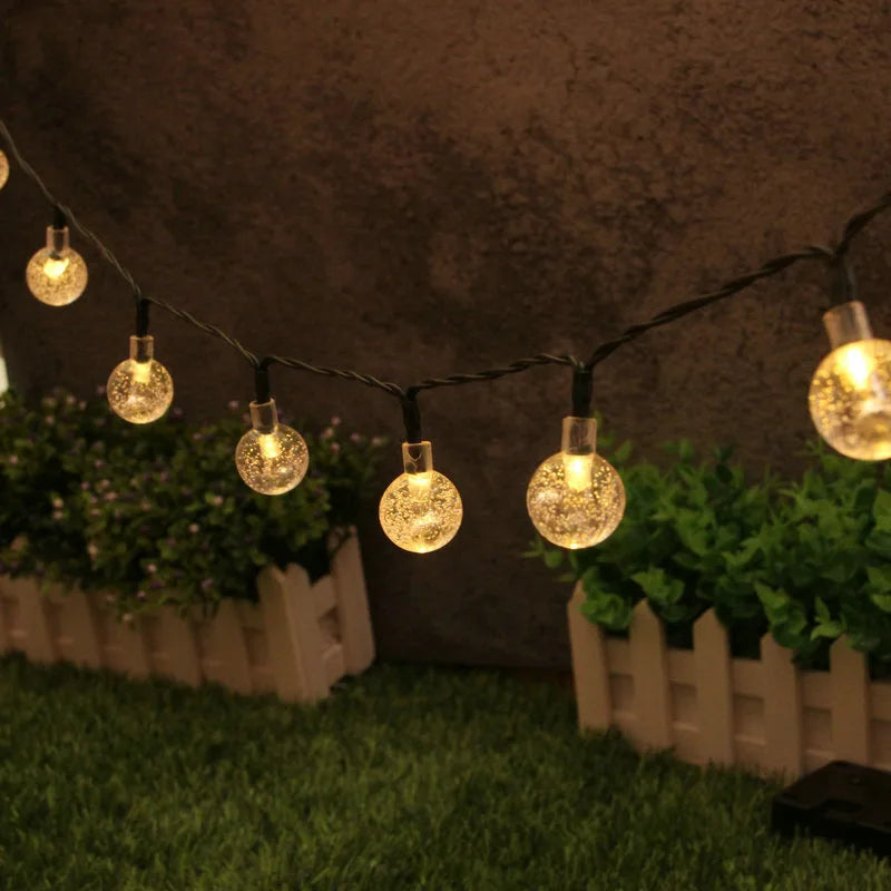 Solar Bubble Balls Lamp String Lights Outdoor Water Drops Outdoor Waterproof Orb Christmas Lights Patio Holiday Party The Home Essentials