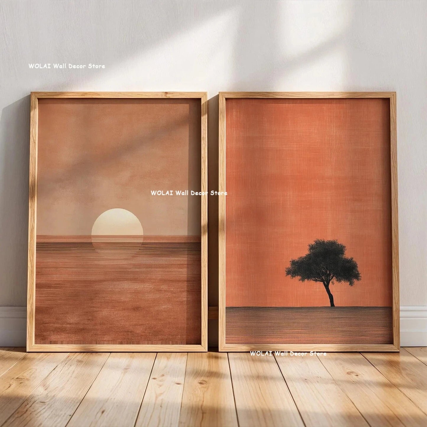 2pcs/set Japanese Retro Wabisabi Mountain Abstract Canvas Printing Abstract Green Sunset Flying Crane Wall Art Poster Home Decor The Home Essentials