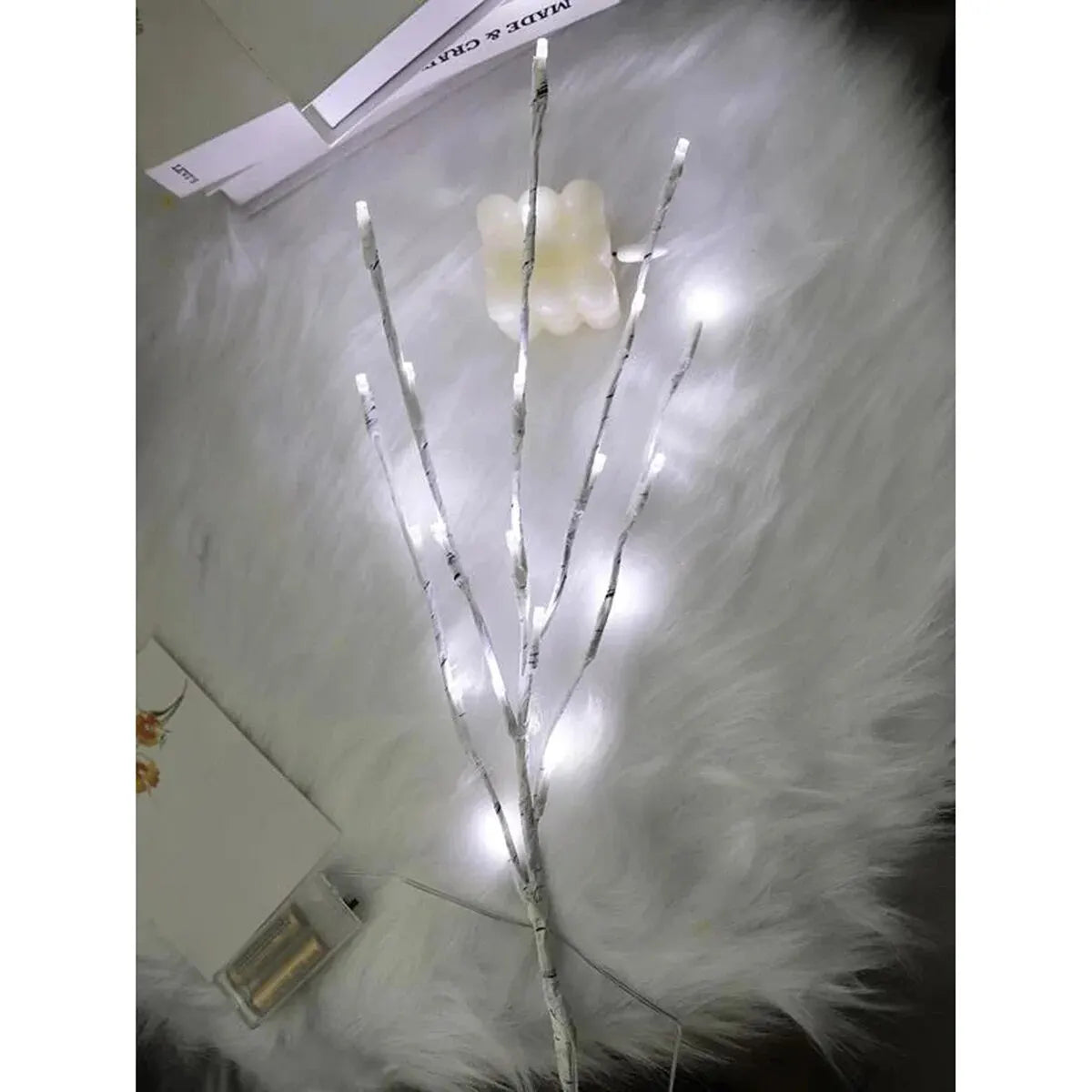1 PC White Birch Branch Lights Battery Operated 20 LED Fairy Lights Willow Branches for Home Bedroom Inside Outdoor Decoration The Home Essentials