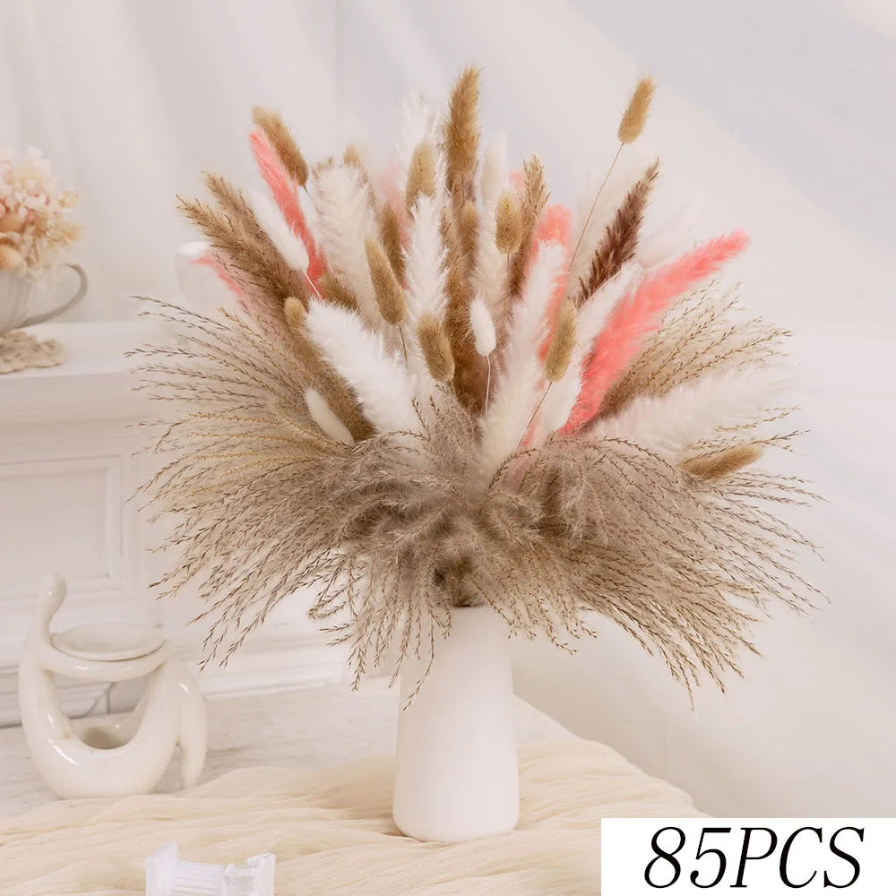 Pink White Dried Flowers Mariage Bouquet Centerpieces for Weddings Natural Pampas Grass Real Gypsophile Nordic Boho Home Decor The Home Essentials