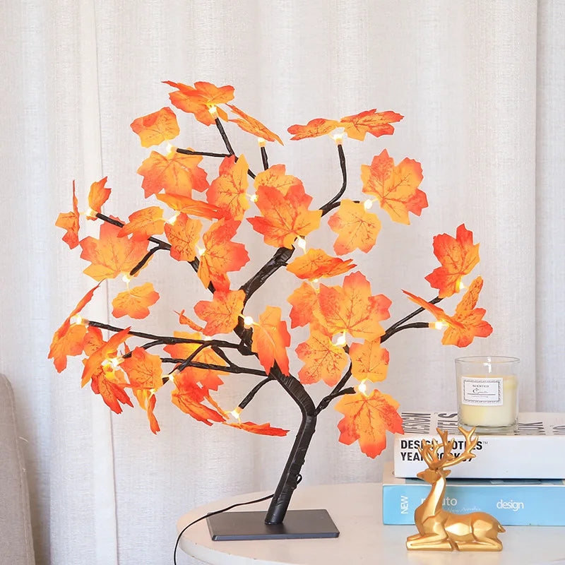 LED Rose Leaf Table Lamp USB Christmas Tree Fairy Light Night Lights Home DIY Party Wedding Bedroom Decoration Mother's Day Gift The Home Essentials