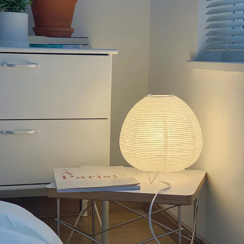 Japanese Lantern Led Table Lamp Living Room Bedroom Bedside Rice Paper Lights Study Homestay Art Creative Decor Table Lights