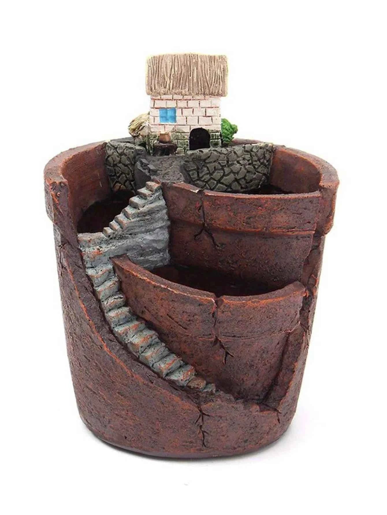 Nordic creative round succulent flower pot Lazy succulent pot succulent plant mini cartoon resin flower pot
