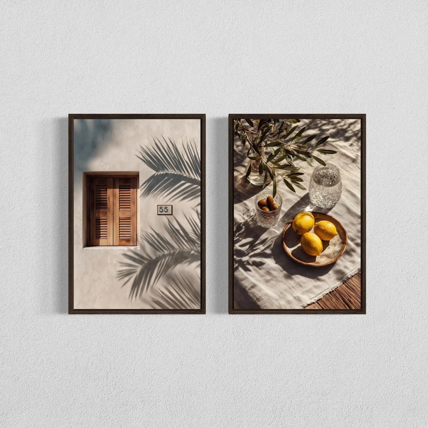 2pcs/set Neutral Olive Tree Shadow Vase Canvas Print Poster Retro Botanical Landscape Art Print Home Decor Art Poster Gifts The Home Essentials