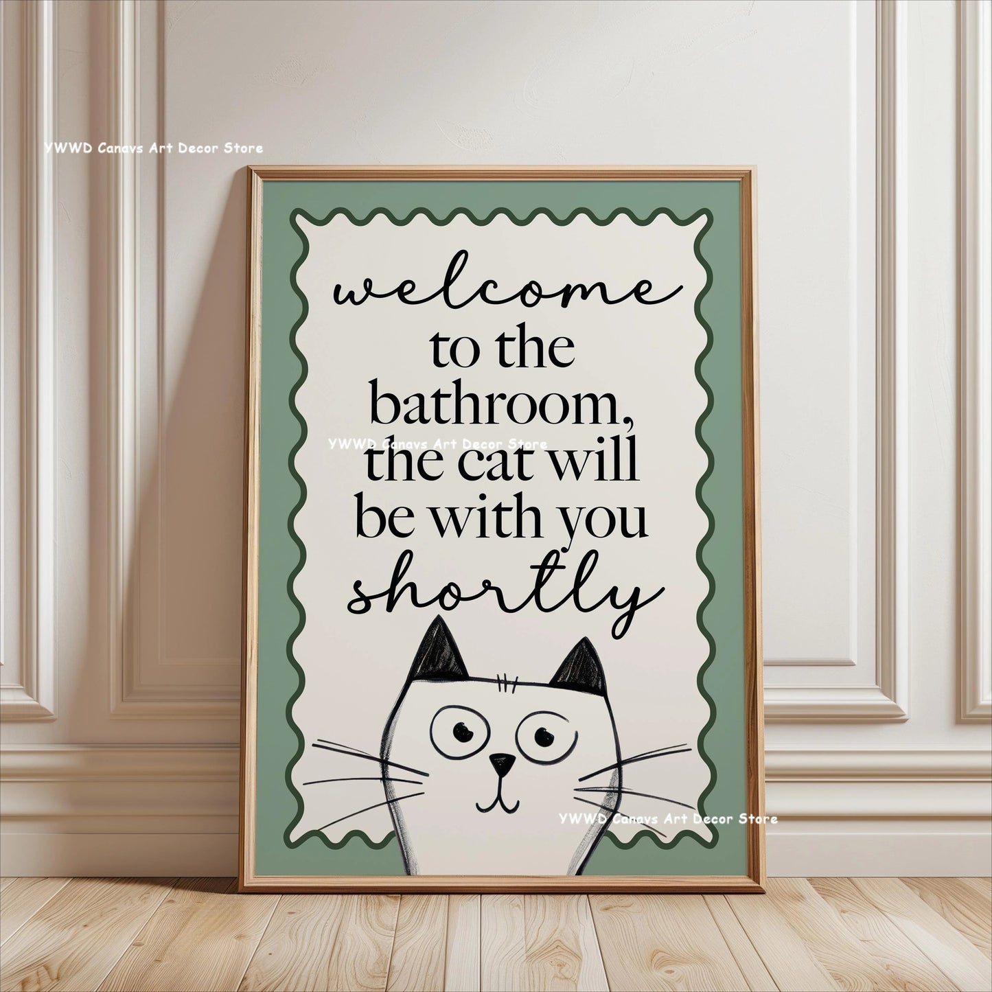 Wash Your Paws Black Cat Animal Canvas Print Funny Bathroom Quote Wall Art Poster for Modern Living Room Toilet Home Decor Gifts The Home Essentials