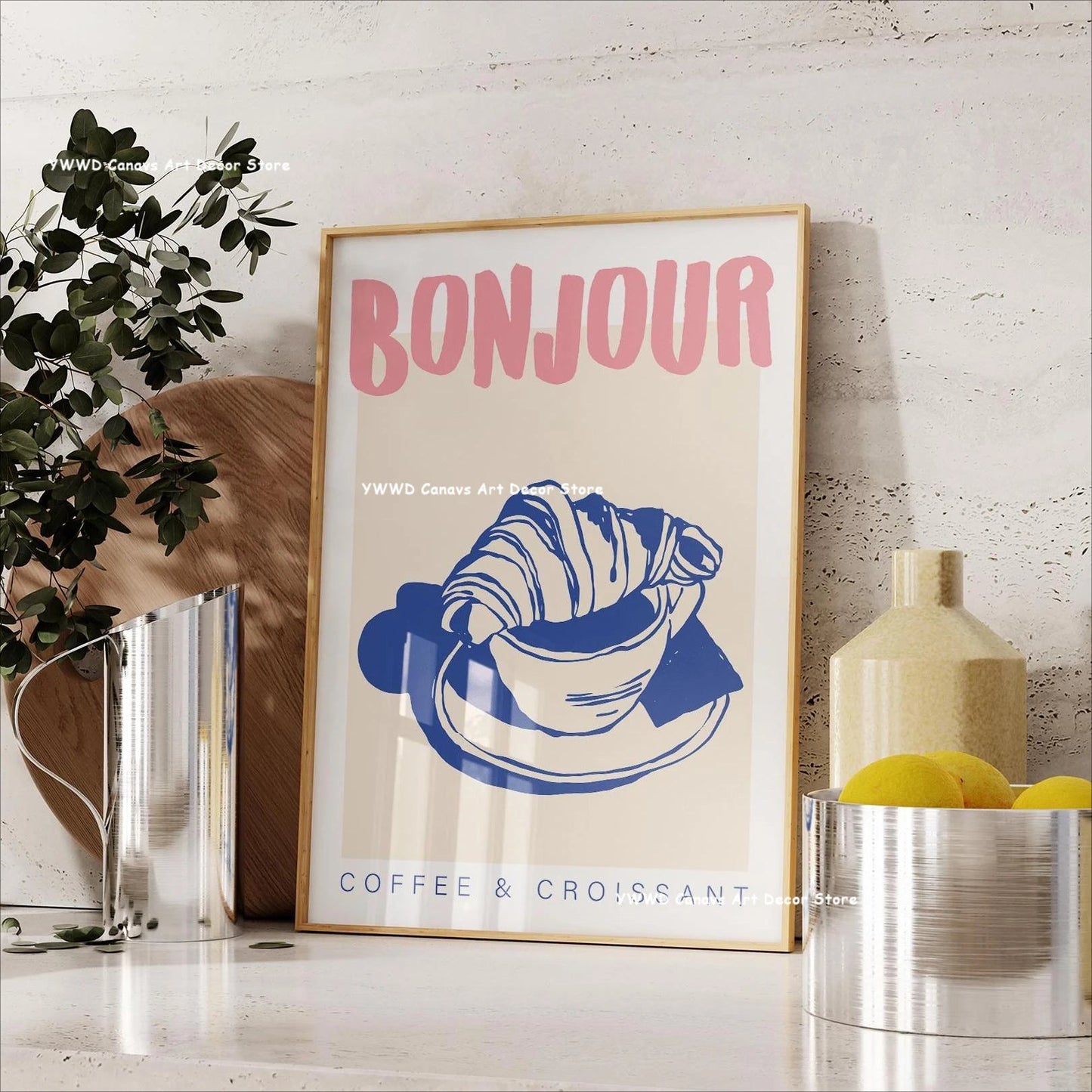 Bon Appetit Typesetting Kitchen Canvas Printing Moka Pot Espresso Art Poster for Modern Living Room Dining Room Home Decor Gift The Home Essentials