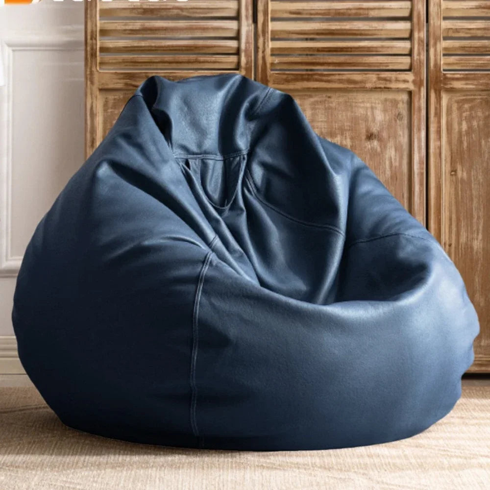 OTAUTAU 2.3ft 70cm Faux Leather Bean Bag Sofas with Filler Comfy Beanbag Sofa Puff Floor Seat Chaise Lounge Pouf Chair DD004