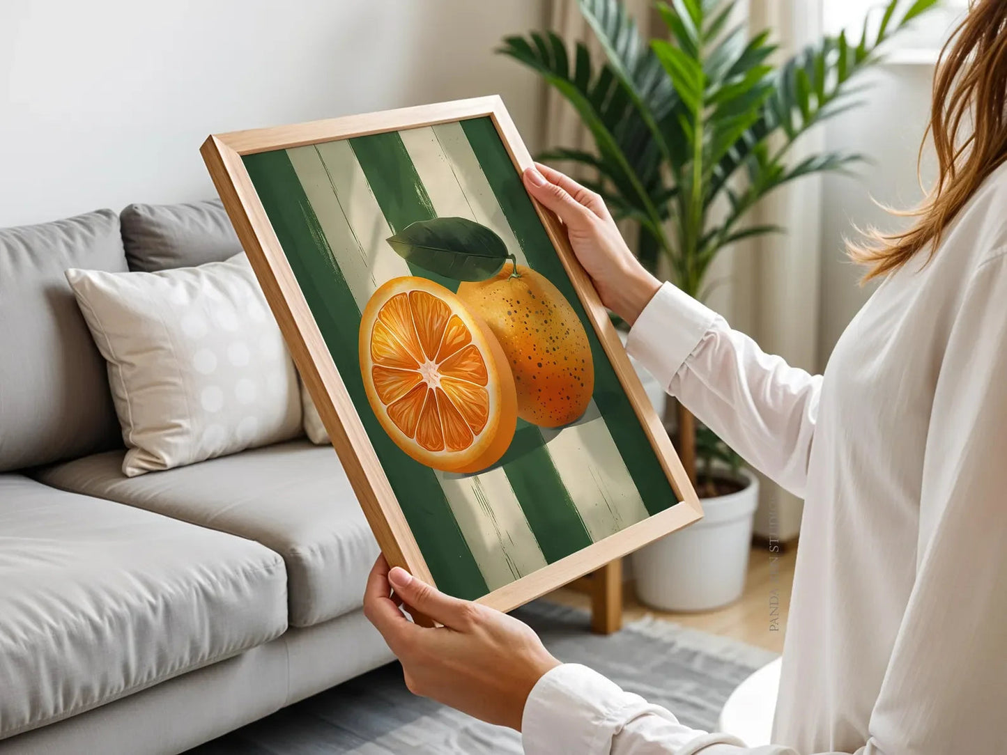 Orange Wall Decor, Orange Fruit Poster, Farmhouse Kitchen Art Painting, Kitchen Prints, Trendy Food Art, Retro Kitchen Art, Frui The Home Essentials