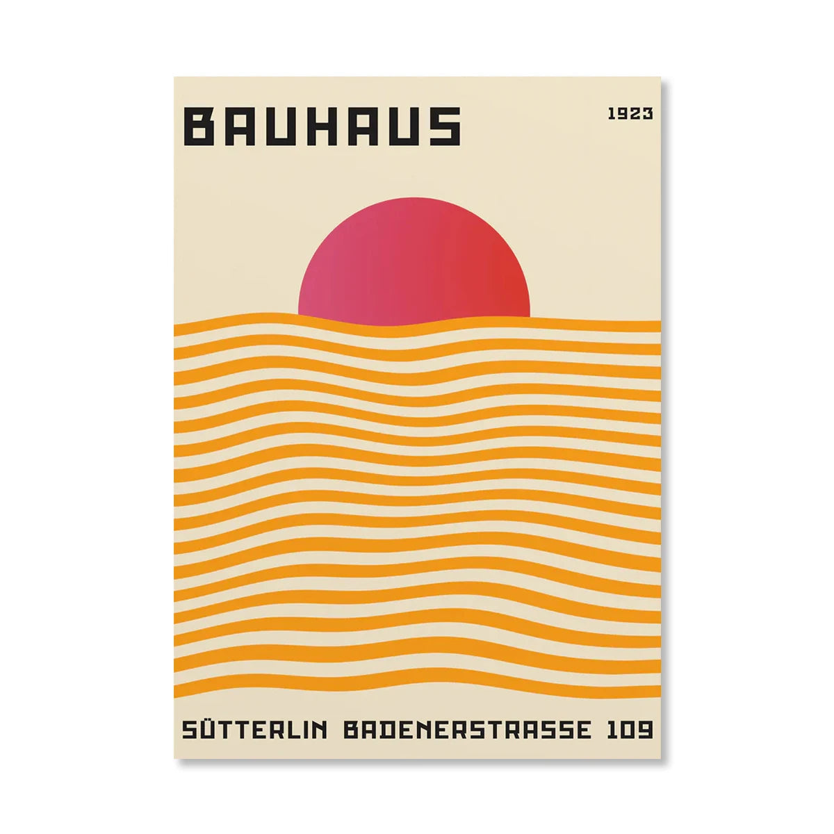 Abstract Orange Bauhaus Geometric Poster Pop Art Sunrise & Bicycle Wall Art Prints for Modern Living Room Dormitory Home Decor The Home Essentials