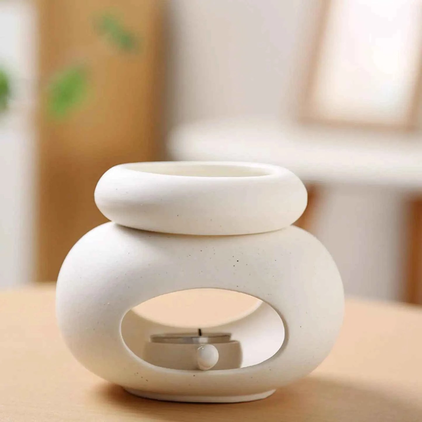Home Decorative Aroma Burner Detachable Ceramic Oil Diffuser Candle Holder for Spa Yoga Bedroom