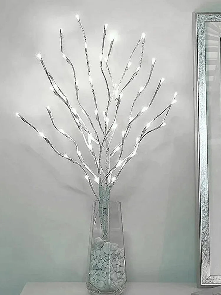 1 PC White Birch Branch Lights Battery Operated 20 LED Fairy Lights Willow Branches for Home Bedroom Inside Outdoor Decoration The Home Essentials