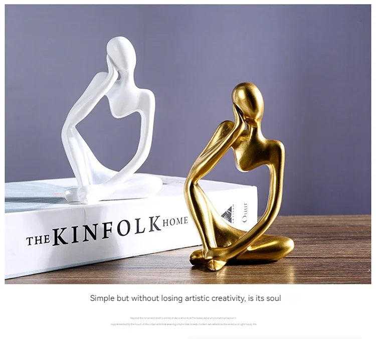 Sand Color The Thinker Abstract Statues Sculptures Yoga Figurine Nordic Living Room Home Decor Decoration Maison Desk Ornaments The Home Essentials